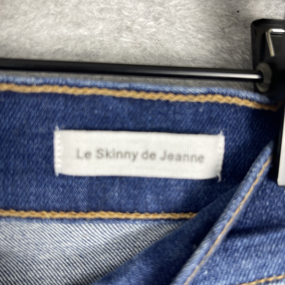 FRAME Le Skinny de Jeanne Fringe Hem Jeans Womens 31 Ripped Distressed Grunge - Picture 10 of 14